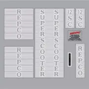 Repco - Super Scooter white decal set - Old school bmx