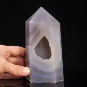 821g143mm Druzy Agate Geode Tower Point Natural Crystal Polished Quartz Healing