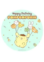 Pompompurin Personalised Custom Edible Cake Topper Round 8inch