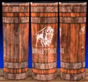 Buffalo Trace Bourbon Whiskey Wood Barrel White Label Cup Mug Tumbler 20oz