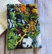 Book Sleeve/Tablet/eReader sleeve - Padded in Jungle Safari Print ~ Handmade