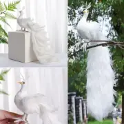 Light Weight Simulation White Peacock White Real Feather Pendant