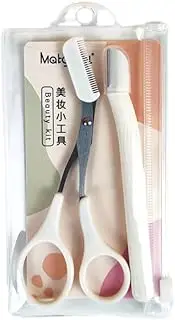 AIMALL Stainless Steel Eyebrow Hair Scissors Comb Makeup Trimmer Tweezers Tool - Ideal for Women, Durable Beauty Tool Kit