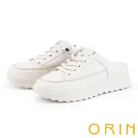 在飛比找momo購物網優惠-【ORIN】牛皮厚底休閒穆勒鞋(白色)