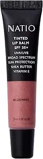 Natio Australia Tinted Lip Balm SPF 50+ Blushing, 15ml - Shea Butter & Vitamin E - Hydrating, Ultra Moisturising, UVA/UVB Broad Spectrum Protection - Made in Australia