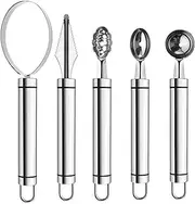Fruit Carving Knife Melon Baller Scoop Seed Remover Scraper 304 Stainless Steel Fancy Fruit Platter Making Tool Kit 5 Piece Set