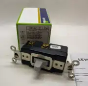 LEVITON 1081-GY 3A 24V Momentary Contact Toggle Switch - 3 Position - Gray -