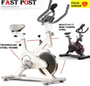 Fitness Spin Bike Exercise Gym Workout Flywheel Commercial Cycling Indoor White