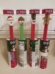 Pez Christmas Dispensers New Santa Elf Nutcracker Gingerbread Man Set Of 4