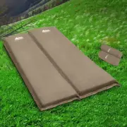Double Camping Sleeping Mat Self Inflating Mattress Air Bed Pad With Carry Bag