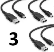 3x USB POWER Charger Charging Cable cord for Sony PS3 PS4 Move MOTION Controller