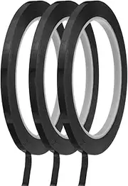 uxcell Whiteboard Tape 5mm Self Adhesive Graphic Chart Line Tape 66 Meters Grid Marking Stickers for Pinstripe Dry Erase Board Scrapbooking DIY Art Crafts, Black, Pack of 3