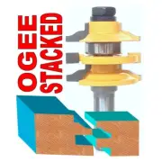 1 PC 1/2" Shank Stacked Ogee Rail & Stile Router Bit