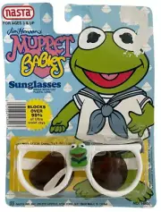 NIP Vintage 1988 Jim Henson Muppet Babies Kermit Frog Kids Sunglasses by Nasta