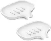 SUBEKYU Silicone Soap Dish for Bathroom,Bar Soap Holder for Shower with Draining