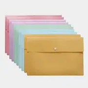 10 Pack Plastic Envelopes Poly Envelopes, Folders File Folders Letter A4 Size File, Assorted Color