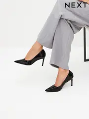 Black Forever Comfort® Point Toe Mid Heel Court Shoes (D86662) | $60