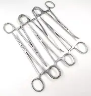 6 PCS Surgical Hemostat Kelly Forceps Curved Locking Plier Artery Clamp 14cm