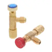 2 Pcs Car Air Conditioning Connector Dual Meter Valve Tool Adapter