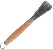 DECOMELODY Stainless Steel Kitchen Pot Brush with Handle for Cleaning of Woks Pans and Cookware Durable Resistant for Stubborn Stains and Heavy Duty Use
