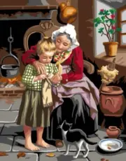 Printed Canvas for Tapestry Gobelin "Grandmother" C130M