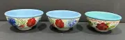 Pioneer Woman Mini Dipping Bowls set3 Charming Check And Wildflower Whimsy New