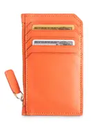 Royce New York Leather Zipper Credit Card Case