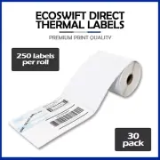 30 Rolls 4x6 "EcoSwift" Direct Thermal Labels 250 per roll Eltron Zebra 2844 450