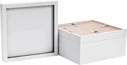 [Nicola Spring] 3D Shadow Box Photo Frames - 20 x 20" (50 x 50cm) - Pack of 5 - White 3D Photo Frame Picture Frame Box Large Display Case for Object, Crafts, Keepsakes, Wedding, Graduation