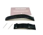 New Authentic Baume Mercier Black Leather Watch Band for Deployant Clasp 20mm
