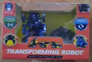 BRAND NEW! TRANSFORMING ROBOT BLUE RC ROBOT JR. RADIO CONTROLLED CAR/BLUE