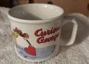 VINTAGE CURIOUS GEORGE LARGE SOUP COFFEE MUG/CUP LOVE HEART FISH FROG