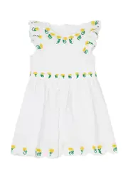 Stella Mccartney Kids Floral-embroidered Linen-blend Dress - White - 18 Months (18 Months) 18 MONTHS (18 months)