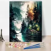 Paint by Numbers Beginner Forest Lake Paint by Numbers Abstract New
