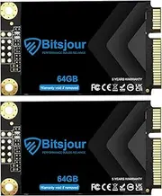 Bitsjour 2Pack 64GB mSATA SSD SATA III 6Gb/s Single-Sided Mini Internal Solid State Drive 3D TLC NAND, for Ultrabook Desktop PC Laptop