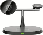 Waillynice 30W Magnetic Wireless Charger Stand for iPhone 15 14 13 Pro Max Apple Watch 8 7 6 Airprods 3 in 1 Macsafe Fast Charging Station (Black)