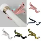 Metal Curtain Rods Bracket Adjustable Hanger Hook Rails Rack Home