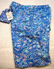 Peter Millar Seaside Oceantime Swordfish & Eel Pattern Swim Trunk NWT Small $98