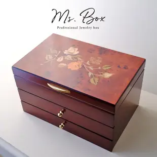 【Ms. box 箱子小姐】英國MELE&CO頂級木製珠寶盒(胡桃木拼花珠寶盒/飾品盒/收納盒)