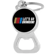 Lets Go Brandon Bottle Opener Keychain - Metal Beer Bar Tool Key Ring