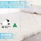 AUS MADE FULLY FITTED WOOL UNDERLAY/UNDERBLANKET--QUEEN