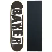 Baker Skateboard Deck Logo Black/White 8.475" OG Shape with Griptape