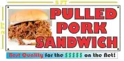 Full Color PULLED PORK SANDWICH BANNER Sign NEW XL Larger Size for BBQ