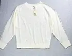 UNIQ Top Womens Small White Sheer Mesh Oversized Sweater Athleisure Preppy