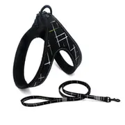 Durable Soft Padded Reflective Pet Harness Leash Set for Small, Medium Dogs