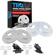 Brake Rotor Drilled Slotted Zinc & Posi Ceramic Pad Front & Rear Kit