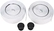 BuyWeek Bicycle Handlebar Tape, EVA Non-Slip Shock Absorber, Breathable Bicycle Handlebar Grip Tape with Bar End Plugs for MTB Road Bike (White)