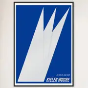 Galrie Kieler Woche 1968 Regatta Vintage Art Poster - Sailing History, Black Frame, A0 84 x 119cm (33 x 47inch)