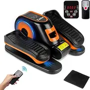 Under Desk Elliptical Machine, Ellipse Leg Exerciser w/Remote Control, 12 Speed Levels, Electric Ellipse Leg Exerciser as Seen on Tv, Quiet Seated Pedal Exerciser for Home Office (Orange)