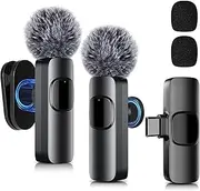 SOOOEC Upgraded USB C Wireless Lavalier Microphone for iPhone 15-16 /Android Phone, Mini Microphones for Video Recording, Live Streaming, Interviews, YouTube, TikTok, Vlogging, and ASMR